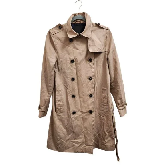 Massimo Dutti Women’s Trench Coat With Belt Brown Size M - Picture 8 of 16